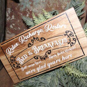 NEW Rustic French Country Farmhouse BED & BREAKFAST Wall Decor Sign